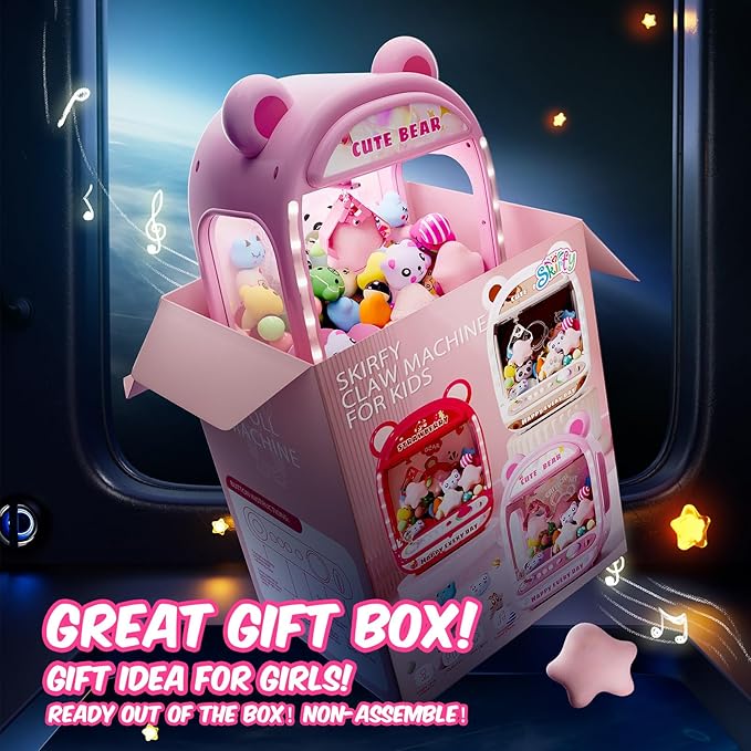 Skirfy Claws Machines for Kids,Unicorns Toys for Age 6+,Kids Games Mini Vending Machines with Squishys Toy Candy Dispenser,Claws Game Machine,Birthday for Girls Age 8-12