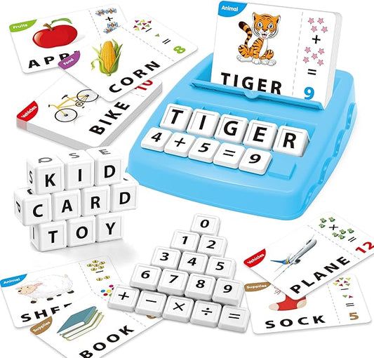 Montessori Matching Letter Games,Educational Toys for 3-8 Year Olds Boys Girls,Alphabet Learning Toys for Kids Ages 3-8 Years,Birthday Party Gifts for 3-8 Year Olds Boys Girls(Blue)