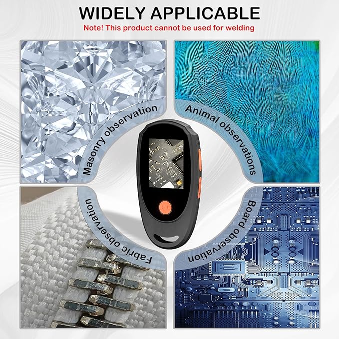 Handheld Digital Microscope with 2.0 Inch IPS Color Screen, Portable Magnifying Glass for Kids, 500x Magnification, 8 Adjustable 3-Level LED Lights, USB Compatible with PC Windows and Mac OS