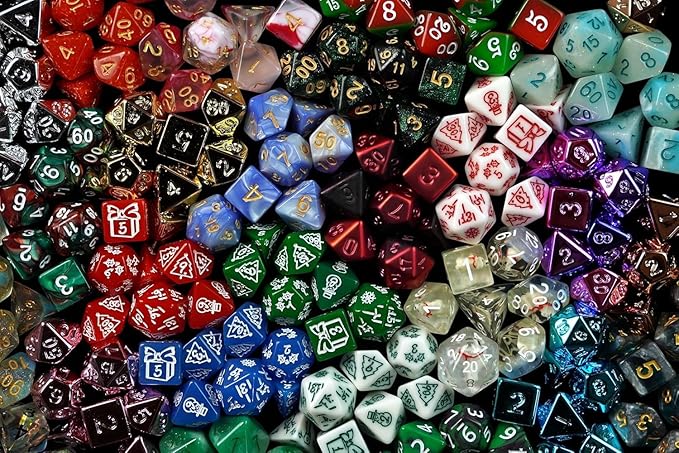 1985 Games Holiday Mystery Dice Bag - Wide Range of Patterns for Gaming, Role Playing, Table Games (Pack of 6)