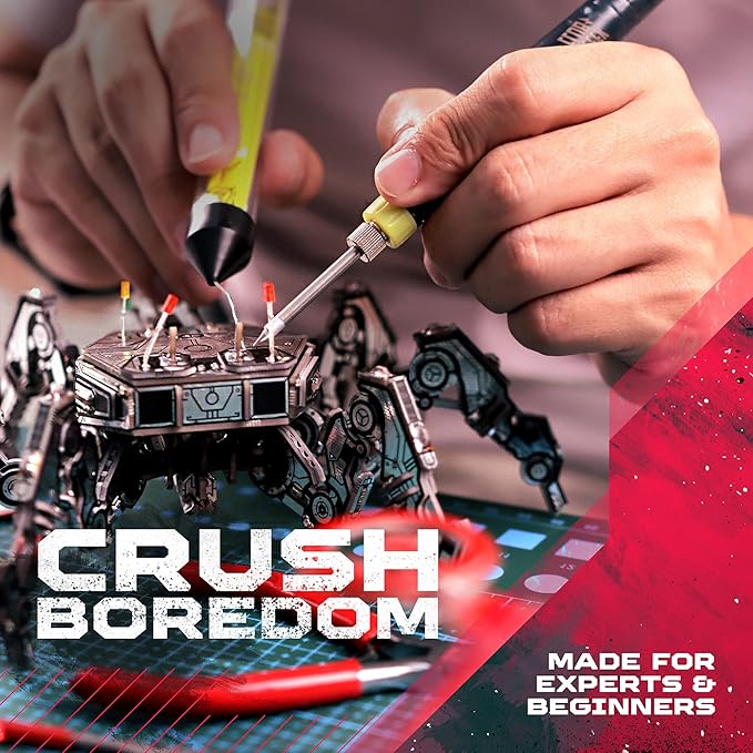 ANT001 Hexapod Tank Robot Building Kit - STEM Educational Science Toy for Kids - DIY Robotics Set With Printed Circuit Board - Engineering Gift