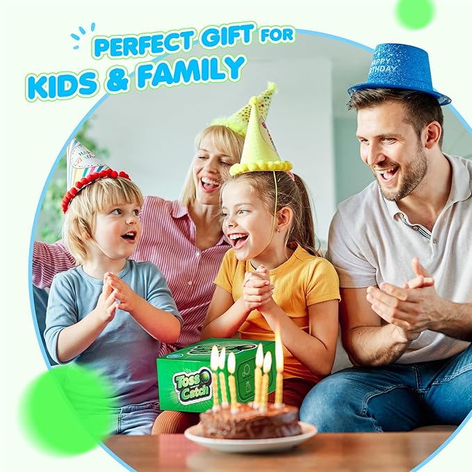 Toss and Catch Ball Set Upgraded - Kids Toys Stocking Stuffers for Family Games - Water-Resistant Great for Beach Pool Yard - Christmas Toys Gift for Boys Girls Teens 3 4 5 6 7 8 9 10 11 12+ Years