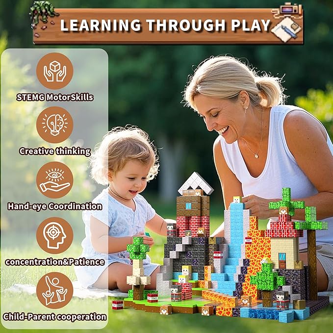 300 PCS Building Blocks, 3D Construction Build Toys, STEM Sensory Building Cubes (Multicolor-300PCS)
