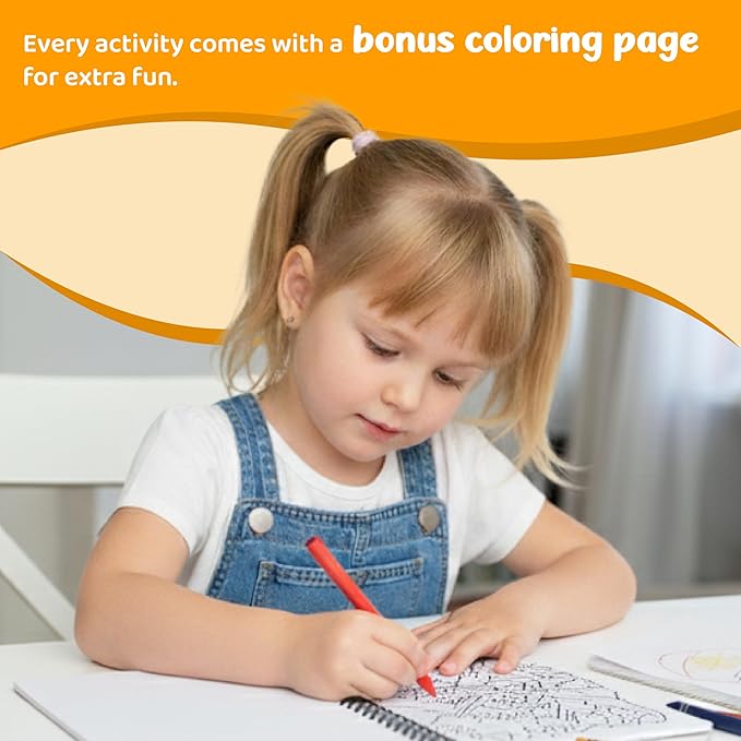 jackinthebox Sticker by Number Book, 12 Scenes Puzzle Paint by Sticker Book + Colouring Pages, Gifts for Birthday, Party Favor Toys for Girls, Arts & Crafts for Kids Age 7 8 9 10 (Baby Animals)