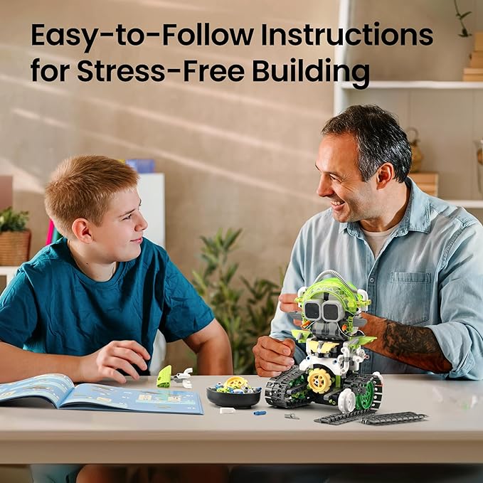 Sillbird Robot Building Kit with Remote Control Christmas STEM Gifts for Boys Age 8-12, Coding Robotic Toys for Kids Birthday - Build 3in1 Model with 478 Pieces