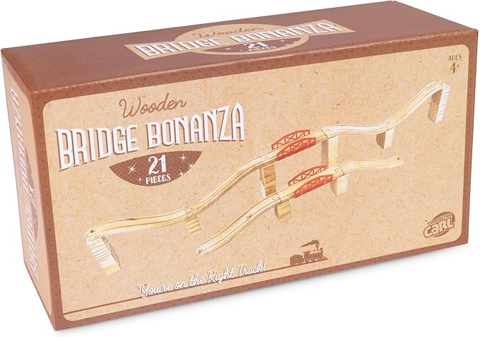 Conductor Carl Wood Train Track Bridge Expansion Pack| Compatible with Most Train Tracks| 21 Count (Pack of 1)
