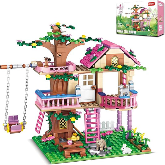 Dream Tree House Friends Building Set Friends Construction Educational Toy 504 Pieces Gifts for Girls Teens Kids Adults Ages 6+
