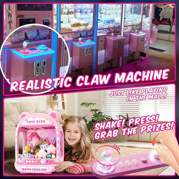 Skirfy Claws Machines for Kids,Unicorns Toys for Age 6+,Kids Games Mini Vending Machines with Squishys Toy Candy Dispenser,Claws Game Machine,Birthday for Girls Age 8-12