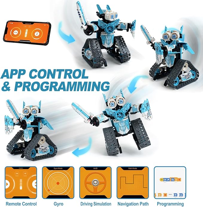 3 in 1 Robot Building Kits for Kids - STEM Birthday Gifts for 6 7 8 9 10 11 12+ Year Old Boys - Educational DIY Science Projects, Robotics Toys with APP & Remote Control