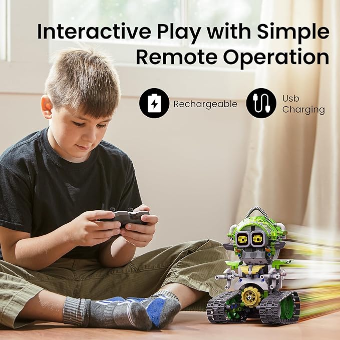 Sillbird Robot Building Kit with Remote Control Christmas STEM Gifts for Boys Age 8-12, Coding Robotic Toys for Kids Birthday - Build 3in1 Model with 478 Pieces