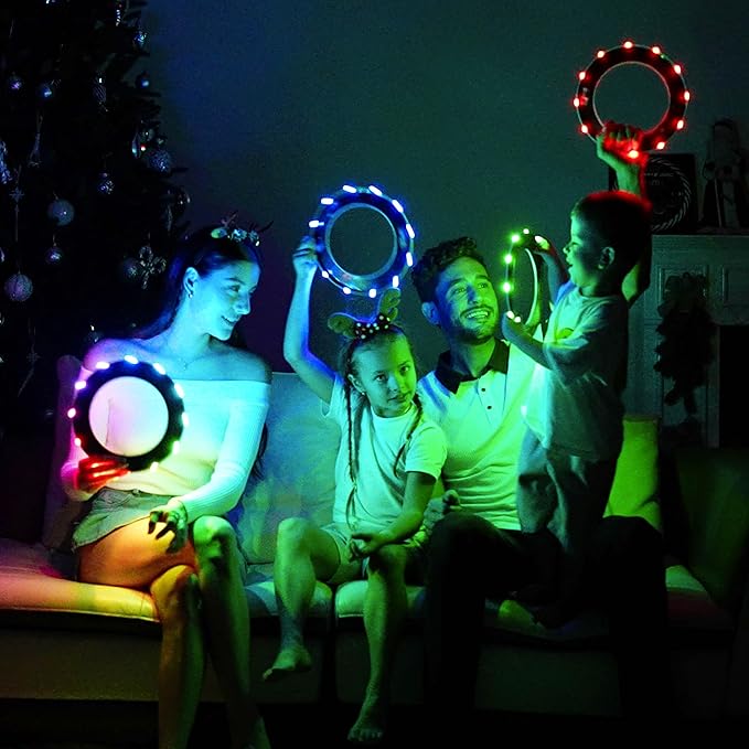 TOSY Flying Ring - 16 Million Color RGB or 12 LEDs, Super Bright, Lost Mode, Auto Light Up, Safe & Soft, Waterproof, Lightweight Frisbee, Birthday, Camping & Outdoor/Indoor Gift Toy for Boy/Girl/Kid