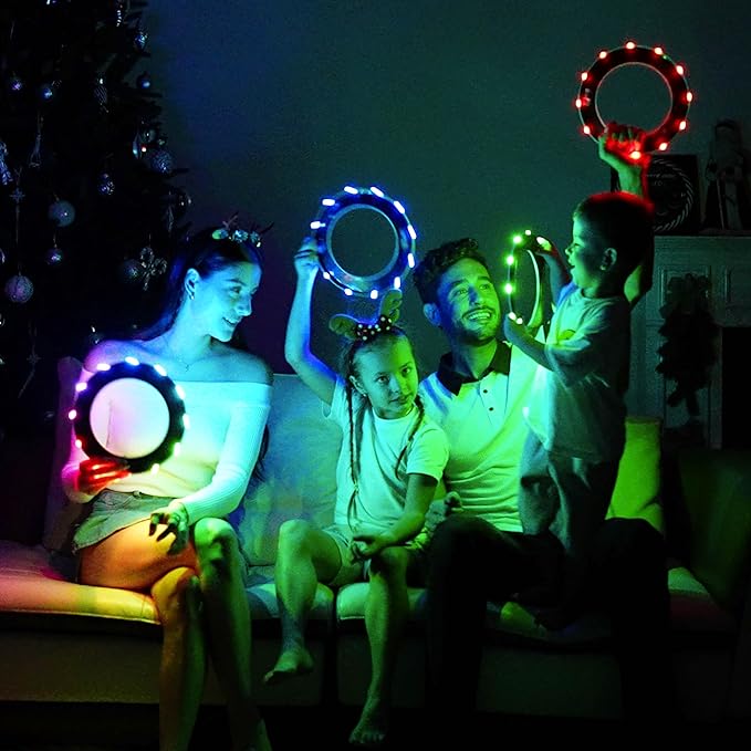 TOSY Flying Ring - 12 Monocolor LEDs, Super Bright, Lost Mode, Auto Light Up, Christmas Stocking Stuffers Gift for Kid/Teen/Boy/Girl, Safe, Waterproof, Pool/Beach/Camping Toy (Red)