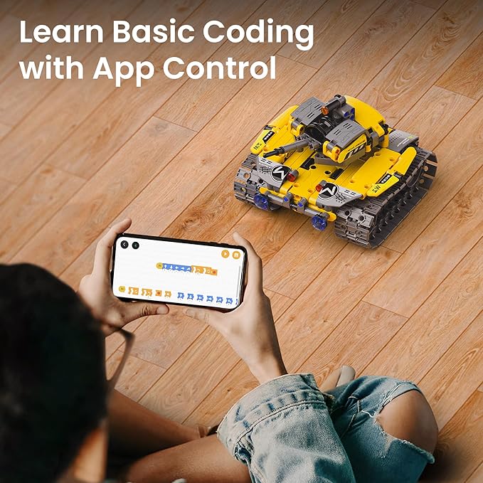Sillbird Robot Building Kit with Remote Control Christmas STEM Gifts for Boys Age 8-13, Technic Coding Robotic Toys for Kids Birthday, Buildable 5in1 Models with 488 Pieces