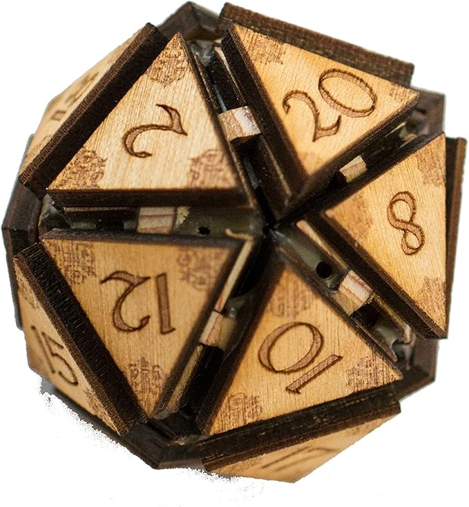 Crafts - 20 Sided Dice - Art Kit - RAW Wood 1.5"x1.5" (Includes 1 die only) Assembly Required