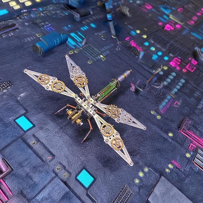 3D Dragonfly Metal Puzzles Insect Model Bug Mechanical Steampunk Sculpture Craft Kits for Adults Gifts for Birthday Funny Christmas(Mechanical Dragonfly D)