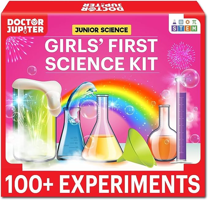 Doctor Jupiter Girls First Science Experiment Kit for Kids Ages 4-5-6-7-8| Birthday Gift Ideas for 4+ Year Old Girls| STEM Learning & Educational Toys