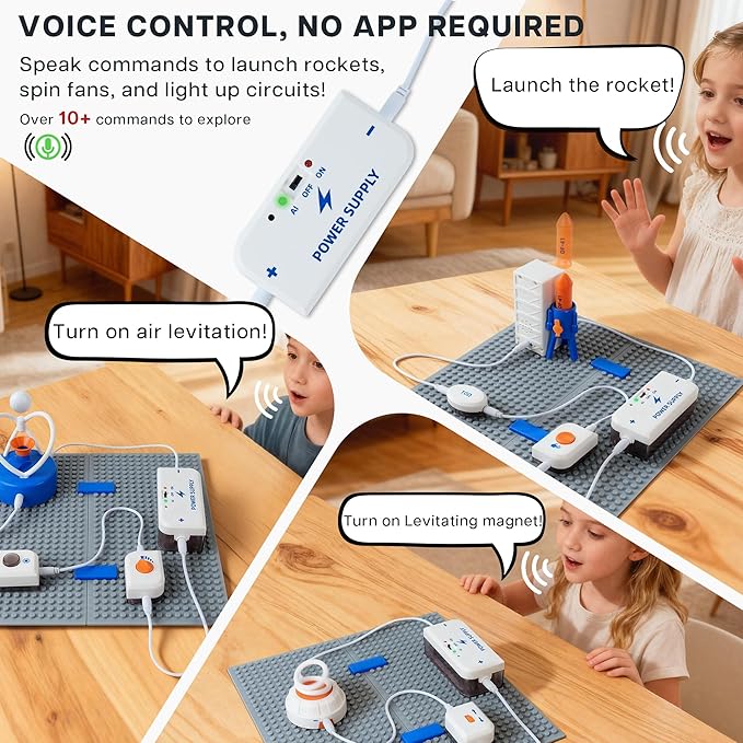 Science Kits for Kids, Space Theme Circuit Exploration Kits with 300+ Projects & Voice Control, STEM Toys Electronics Circuit Board for Kids 8-12, Birthday Gift for Boys (Advanced Edition)