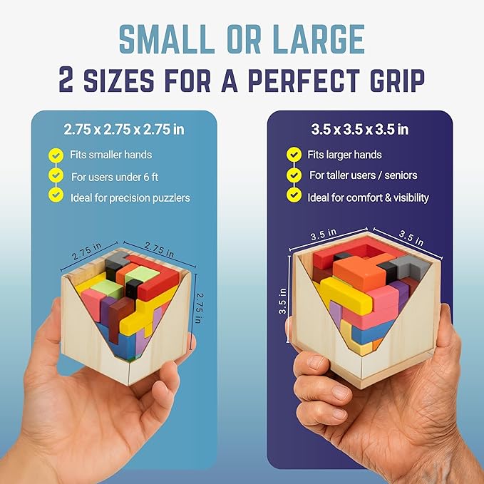 Zen Fun Unsolvable Puzzle Cube | Hardest Brain Teaser Puzzle in The World for Adults - Small, Unique & Difficult 3D Puzzle Cube for Adults (Original) - 32 Pieces