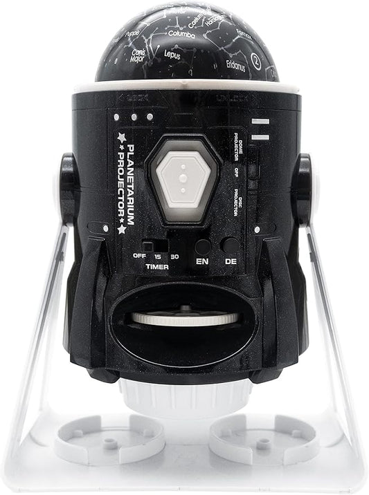 LEXIBOOK NLJ181i3 Speaking 2-in-1 Planetarium Projector, 24 Images to Discover Space, 2 Constellation Domes, STEM, Black/White