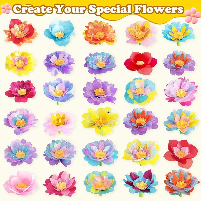LC eterna DIY Flower Bouquet Craft Kit, Arts and Crafts for Kids Ages 3-8, Flower-Making Activity Educational Toy Set, Christmas Birthday Gift for 3 4 5 6 7 8 9 10 Year Old Girls Boys