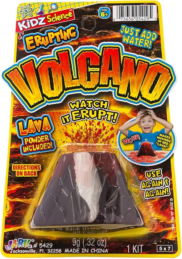 2Chill Small Erupting Volcano Toy (12 Pack) Kids Volcano Science Kit, Educational STEM Toy, Science Experiment Set, Birthday Party Favors & Classroom Prizes. 5429-12p