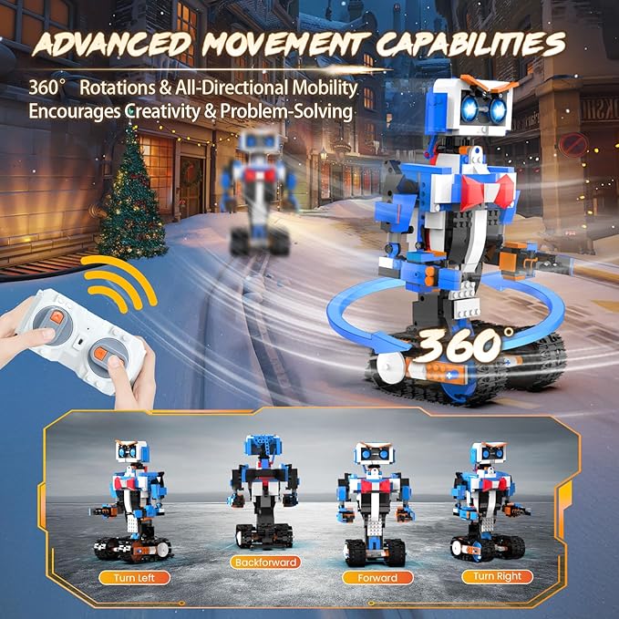 STEM Robot Building Toys for Kids, Momspeace Robotics Science Toy for Boys Age 8-12, App & Remote Control Robot, Rechargeable Learning Toy for Boys & Girls Perfect Birthday 635pcs