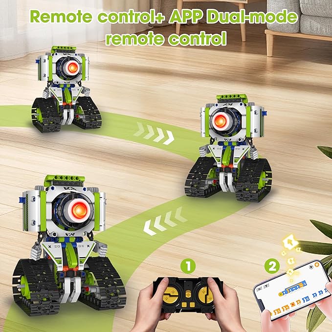 STEM Robotics Kit for Kids Ages 8-12,5 In1 Robot Building Kit Toys,337 Pcs Blocks App & Remote Control Robot Building Set,Erector Set for Kids Age 8 9 10 11 12+