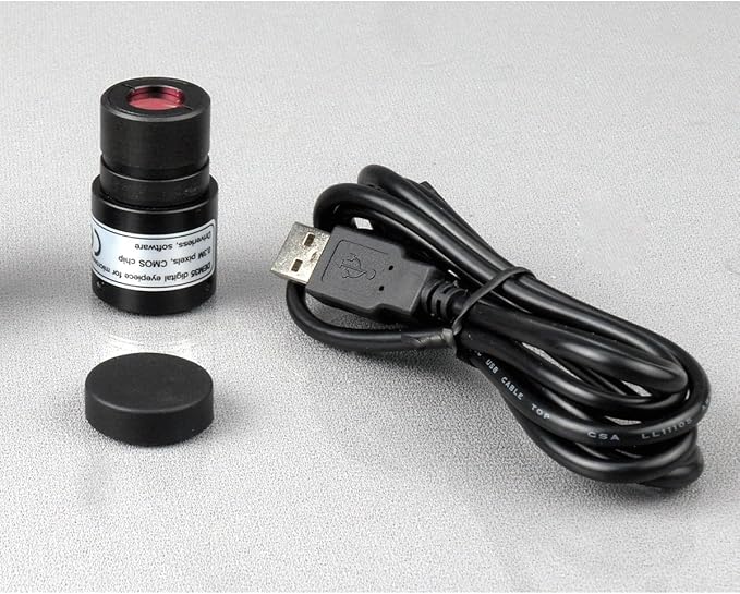 AmScope M150C-E1 40X-1000X LED Coarse & Fine Focusing Science Student Microscope with Single Lens Condenser and 3MP USB Digital Camera for Photos and Videos