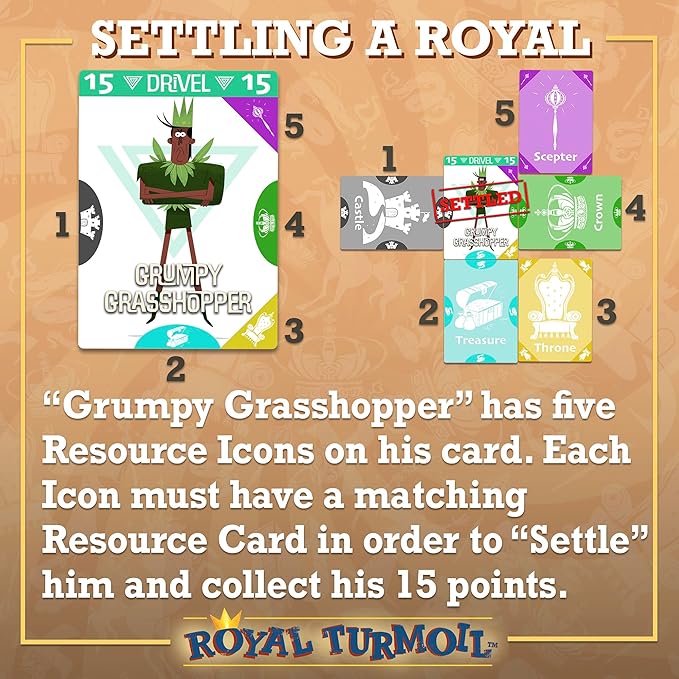 Royal Turmoil – New Wildly Fun Card Game for Kids 8-12, for Kids and Adults, Family Game and Learning Game for Family Night with Fast Setup and Fun Play