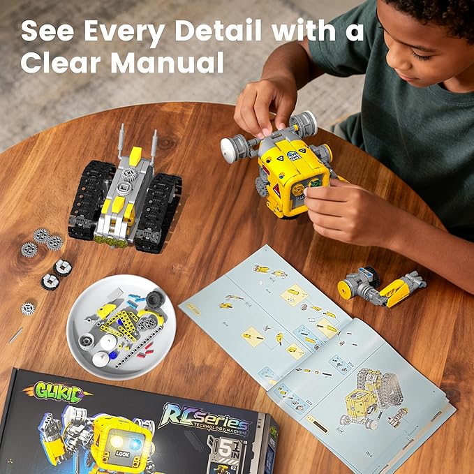 5 in 1 STEM RC Robotics Kit, APP & Remote Control Robot Building Kit, DIY Science Kits for Kids Age 8-12, 8 Year Old Boy Birthday Gift