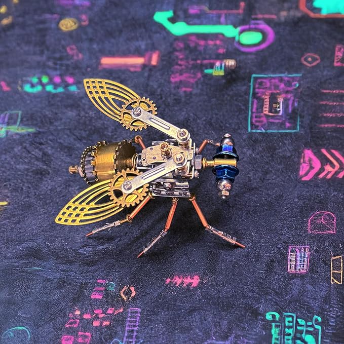 Mechanical Fruit Fly 3D Metal Model Kits Steampunk Sculpture Insect, DIY Projects Metal Building Hobby kit Arts and Crafts Sets, Birthday Gift (Mechanical Fruit Fly)