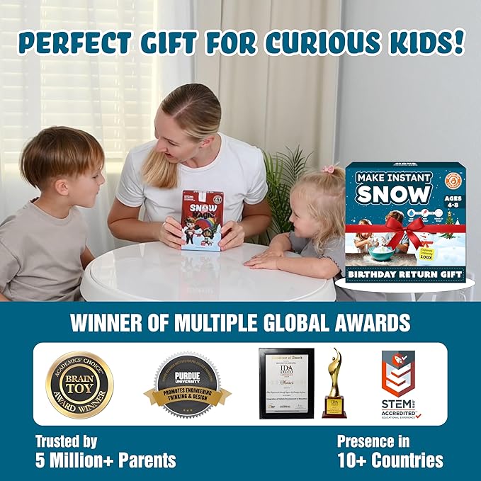 Butterfly EduFields Snow Magic Science Kit for Kids | DIY Instant & Colorful Snowman Activity | Educational STEM Kit | Birthday Return Gift | Party Favor | Non-Toxic & Reusable | for Ages 4–15
