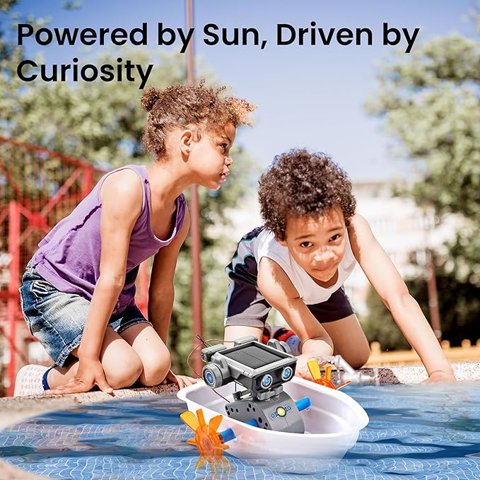 Sillbird Solar Robot Building Kit Christmas STEM Gift for Boys Aged 8-13, 15-in-1 DIY Science Educational Robotic Toy for Kids Teens Birthday, Powered by The Sun or Battery with 212 Pieces