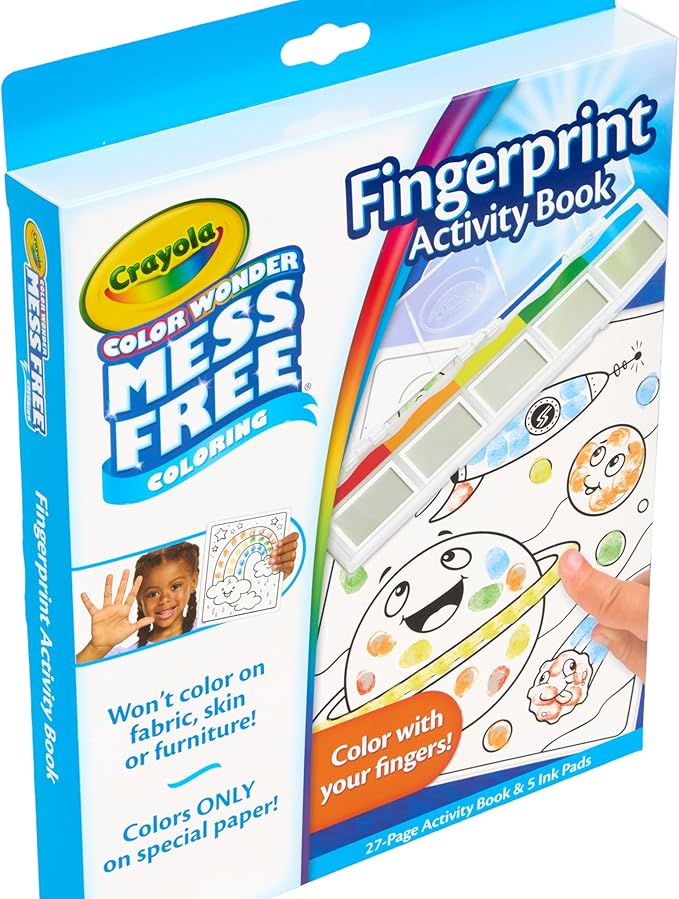 Crayola Color Wonder Mess Free Fingerprint Ink Painting Activity Set, Toddler Finger Painting Alternative, Stocking Stuffers for Kids, Holiday Gifts