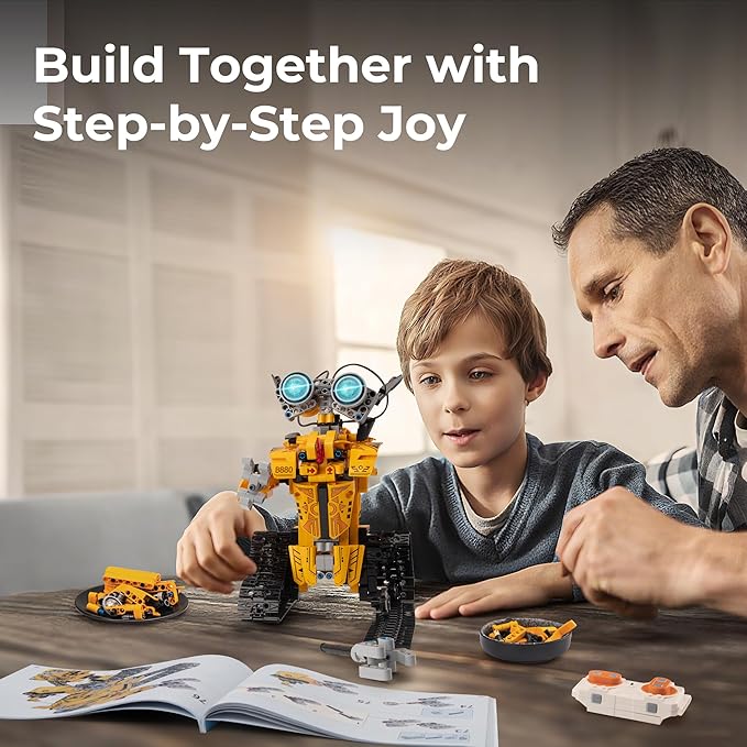 Sillbird Robot Building Kit with Remote Control Christmas STEM Gifts for Boys Age 8-12, Technic Buildable 3in1 Model Coding Robotic Set Birthday Toys for Kids Teens (468 Pieces)
