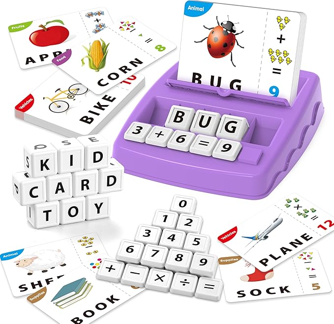 Montessori Matching Letter Games,Educational Toys for 3-8 Year Olds Boys Girls,Alphabet Learning Toys for Kids Ages 3-8 Years,Birthday Party Gifts for 3-8 Year Olds Boys Girls(Purple)