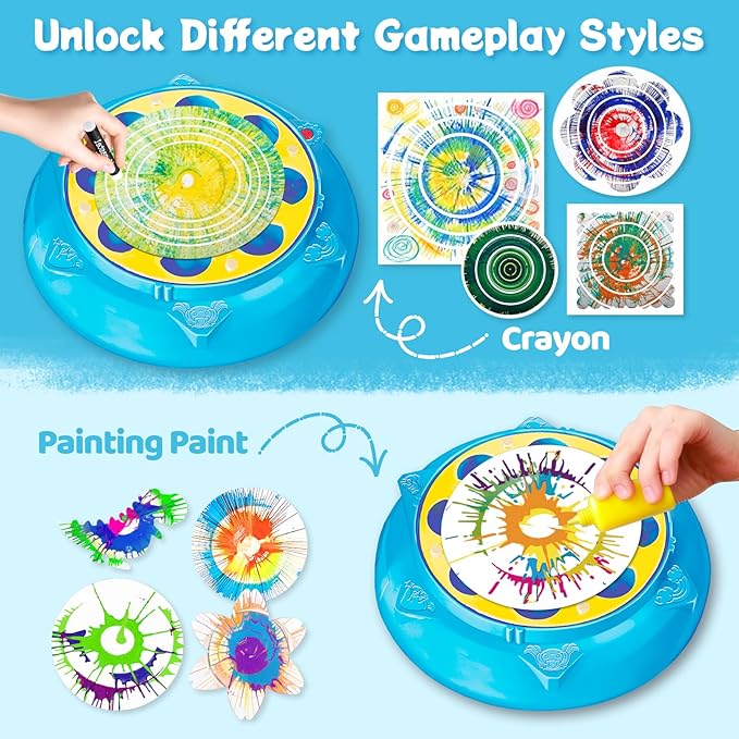 Make It Super Spin Art Machine Kit for Kids, Arts & Crafts Painting Spinner Toy, Creative Art Supplies Birthday Christmas Gift for Boys Girls Ages 6-12