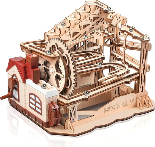MIEBELY for Mom 3D Wooden Puzzles for Adults, 235 Pieces DIY Wood Marble Run Model Kits, Electrical Mechanical Gear W/Motor Building Kit, 3D Puzzle Creative Home Decor Gift Ideas