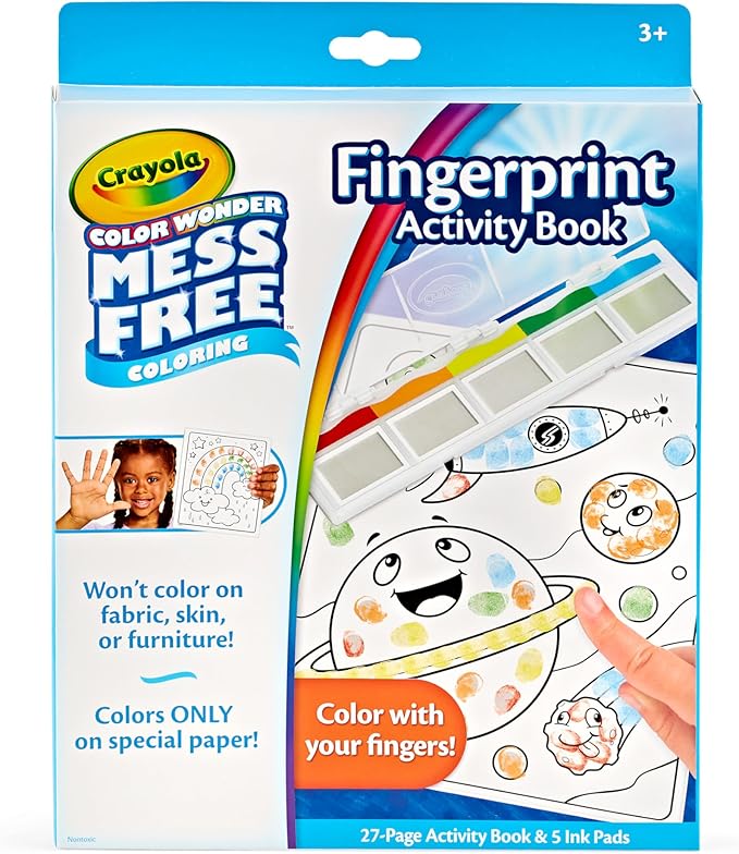 Crayola Color Wonder Mess Free Fingerprint Ink Painting Activity Set, Toddler Finger Painting Alternative, Stocking Stuffers for Kids, Holiday Gifts