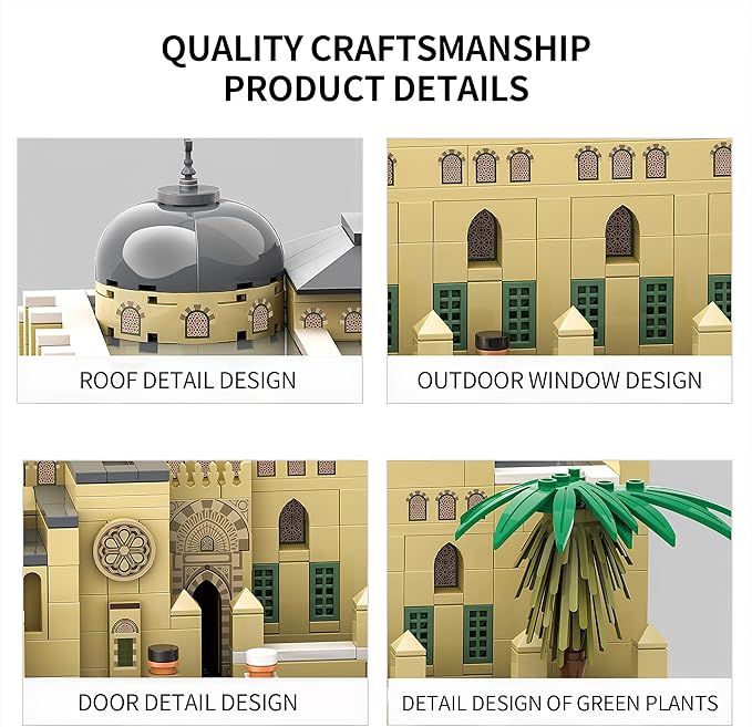 AL-AQSA Mosque Building Blocks Sets Architecture Model Toys Eid Gift for Muslim Adutls Teens 768 PCS