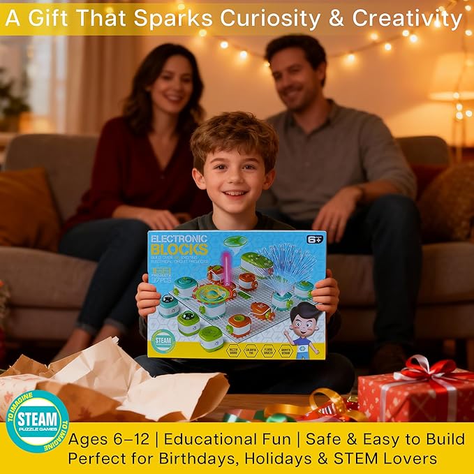 STEM Toys Science Kits for Kids, Electronics Exploration Kit with 168 Projects and Circuits Logical Gates Learning Booklet, Educational Birthday Gifts for Kids 8+