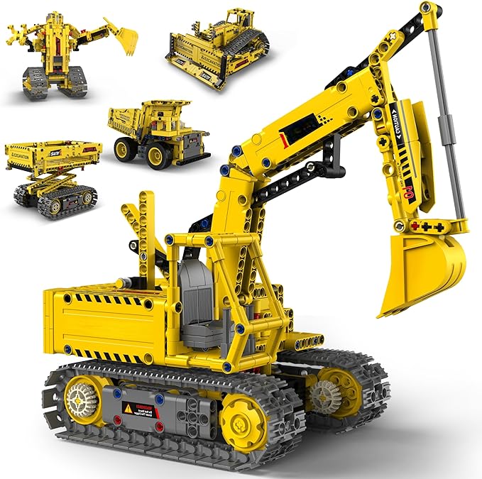 STEM Construction Toy Building Sets - Remote-Controlled Excavator Engineering Kit with 555 Pieces, Motor Module, Educational Battle Bots Gifts for Teen Boys, Science Kits for Kids Age 8-12