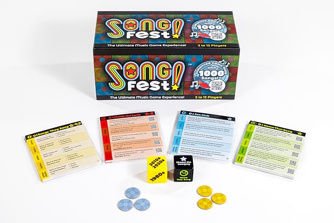 SongFest! The New Music Trivia Game | 1000 Questions, 4 Categories and 5+ Decades | QR Song Hints Play The Music You Remember