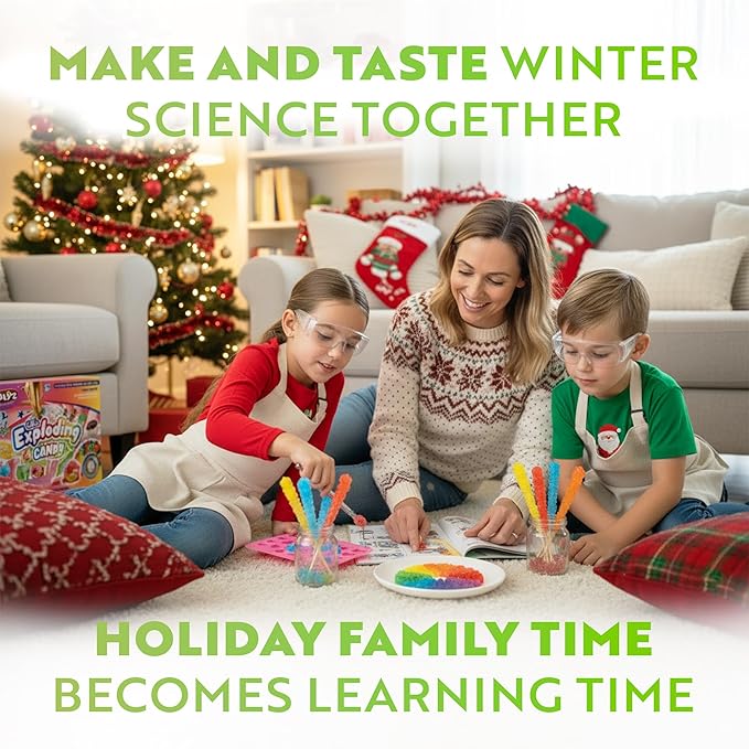 Playz Edible Exploding Candy Making Science Kit for Kids Ages 8-12 Years Old - Food Science Chemistry Kid Science Kit with 29 Experiments, Educational Science Kits for Boy & Girls