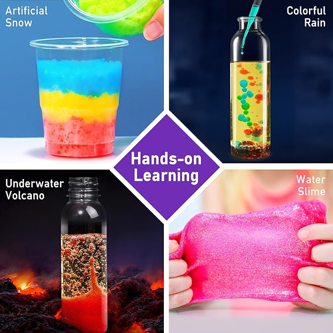 BenBen Science Kits for Kids Age 8-12, 155 Experiments Educational Toy, STEM Toys for 6 7 8 Year Old Boys Girls Birthday Gift, Volcano Science Kit, Chemistry Set for Homeschooling