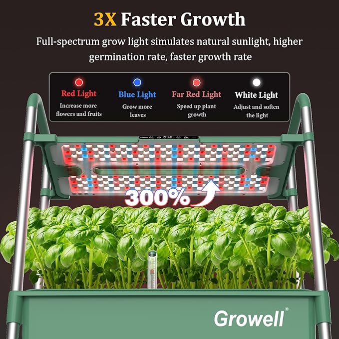 Hydroponics Growing System Kit, 81 Pods Vertical Indoor Herb Garden with Smart LED Grow Light, Auto Circulating Water Pump Each Tier, 42L Hydroponic Gardening Systems for Ideal Gifts (Green)
