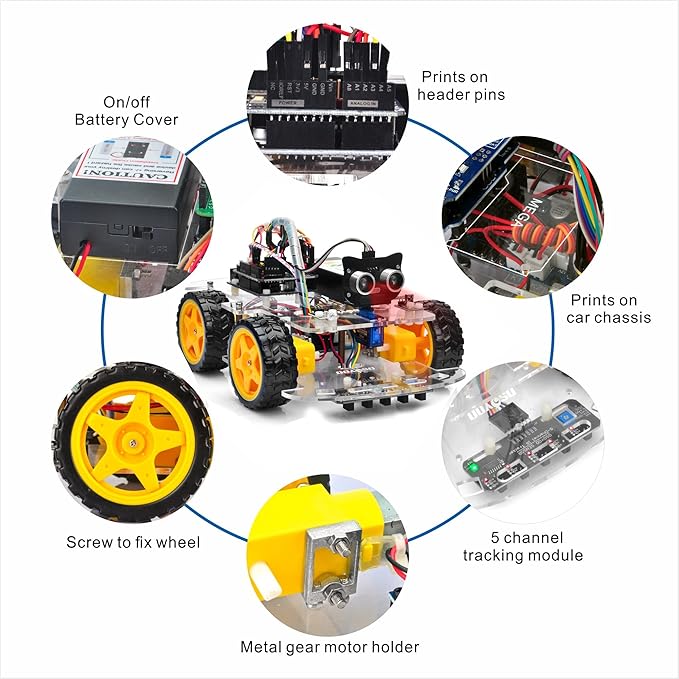OSOYOO V2.1 Smart IOT Robot Car Kit for Arduino - Early STEM Education for Beginner and Teenager – Learn Circuit, Sensor - Get Hands-on Experience on Programming, Electronics Assembling, Robotics