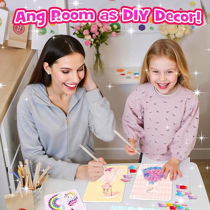 Poke in Fun Magical Princesses Kit, Arts and Crafts for Girls with 8 Magical Princesses, Mess-Free Fun for Kids, DIY Craft Kits, Gifts for Girls & Boys Ages 3-12