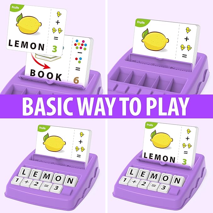 Montessori Matching Letter Games,Educational Toys for 3-8 Year Olds Boys Girls,Alphabet Learning Toys for Kids Ages 3-8 Years,Birthday Party Gifts for 3-8 Year Olds Boys Girls(Purple)
