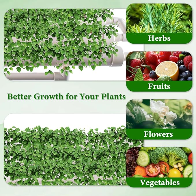 Hydroponic Grow Kit, 3 Layer 108 Plant Sites 12 Food-Grade PVC-U Pipes Hydroponics Planting System with Water Pump, Pump Timer, Nest Basket and Sponge for Leafy Vegetables